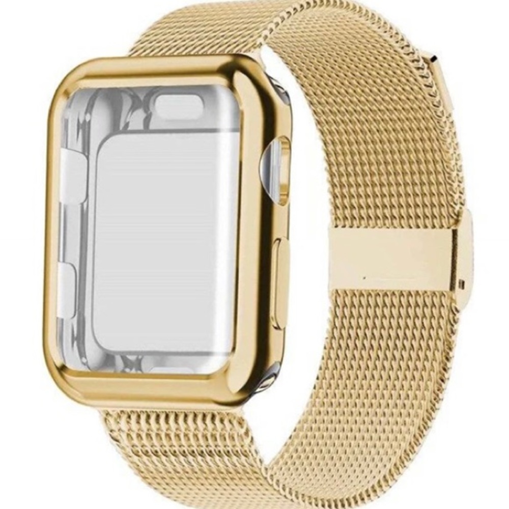 New Gold tone I-Watch magnetic band and cover size 42/44